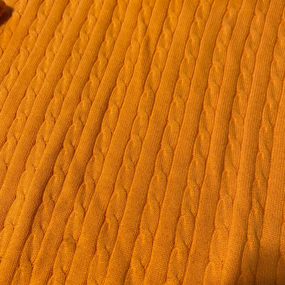 Vibrant Orange V-Neck Sweater - Picture 3 of 5
